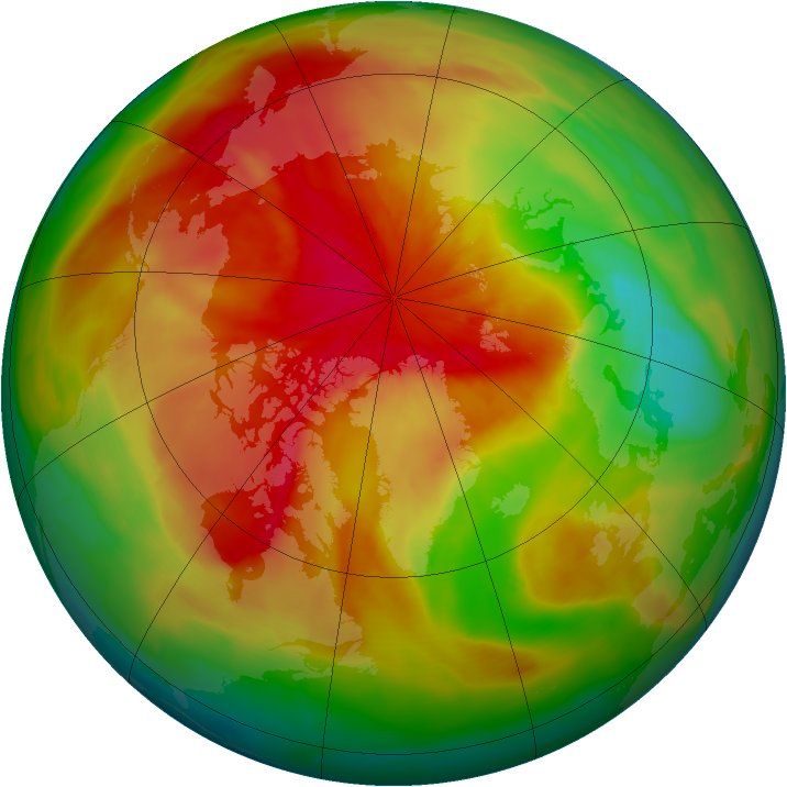 Arctic ozone map for 29 March 2014